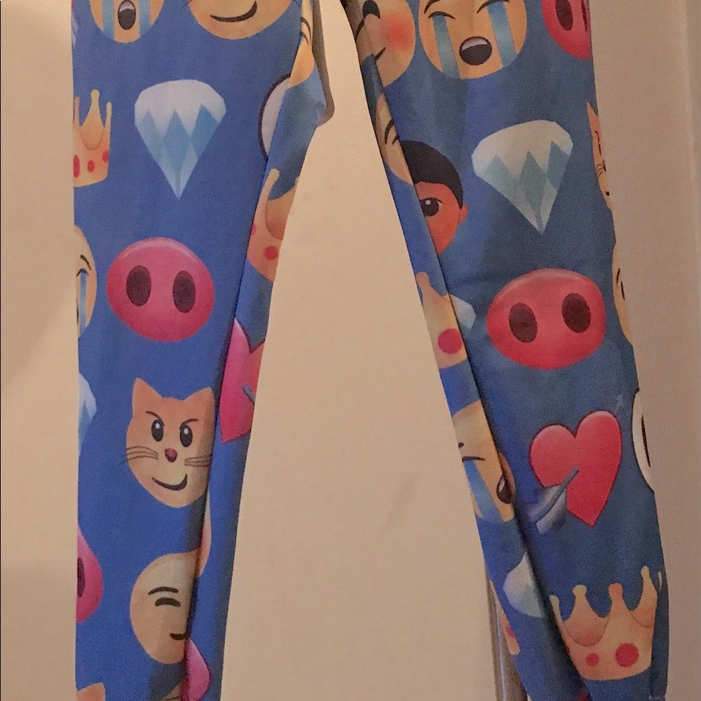 Smiling Faces lounge pants, blue